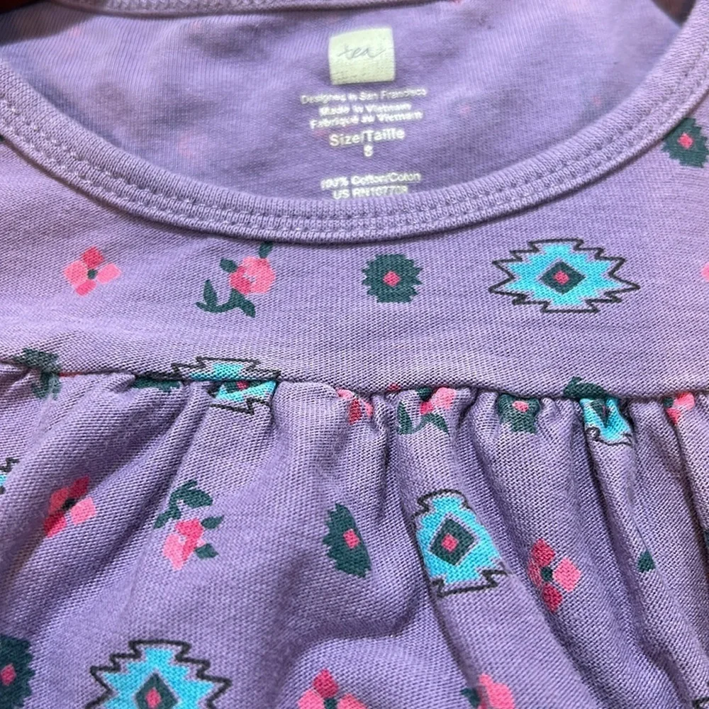 TEA beautiful flower dress girls size 8 GUC